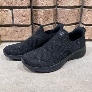 Skechers Men's Black Knit Slip-On Sneakers